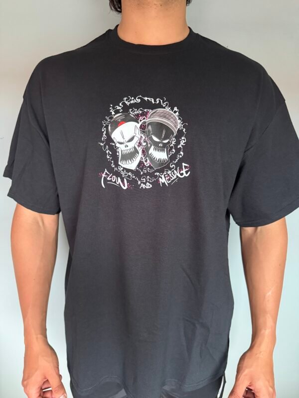 Camiseta Negra "Mensaje y Flow" - Imagen 2