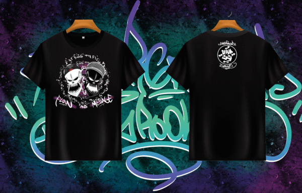 Camiseta Negra "Mensaje y Flow"