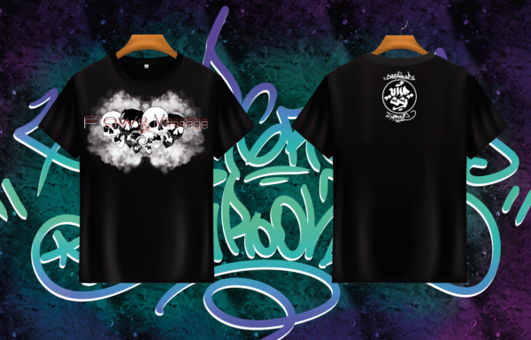 Camiseta Negra "Mensaje y Flow 2"